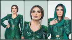 بالفستان الأخضر والطرحة.. فاطمة ناصر تخطف الأنظار
