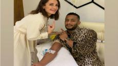 زيارة محمد رمضان لـ عيادة شام الذهبي ابنة أصالة