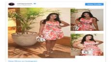 رانيا يوسف تخطف الأنظار لها بفستان مشجر وكعب عالي